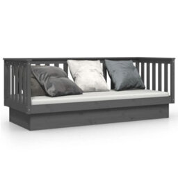 Berkfield Day Bed Grey 75X190 Cm Solid Wood Pine - thumbnail 2
