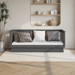 Berkfield Day Bed Grey 75X190 Cm Solid Wood Pine - thumbnail 1