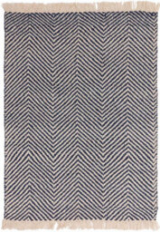 Handmade Kilim Modern Navy Geometric Cotton Jute Rug For Living Room And Bedroom-160Cm X 230Cm