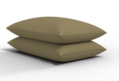 ARLinens Pair Of Pillowcase Polycotton Plain Dyed Housewife Pair Of Pillow Covers 75Cmx50Cm (Latte) - image 1
