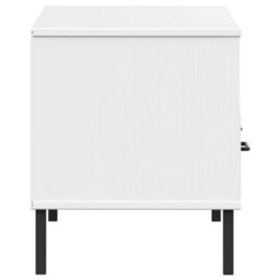 Walplus Tv Cabinet With Metal Legs White Solid Wood Pine Oslo - thumbnail 6