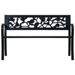 Walplus Garden Bench 125 Cm Black Steel - thumbnail 2