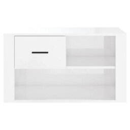 Berkfield Shoe Cabinet High Gloss White 80X35X45 Cm Engineered Wood - thumbnail 5