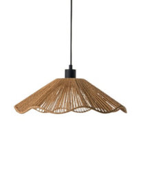Wyld And Coco Pendant Lamp Natural Handmade Paper Shade Rustic Boho, Warm Light, 40Cm Diameter, 120Cm Drop - thumbnail 3