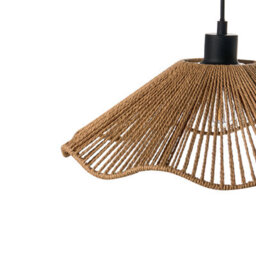 Wyld And Coco Pendant Lamp Natural Handmade Paper Shade Rustic Boho, Warm Light, 40Cm Diameter, 120Cm Drop - thumbnail 7