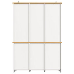 Btm 185Cm Kitchen Pantry Cabinet, Glass Doors, 5 Drawers, Wine Rack, White - thumbnail 9