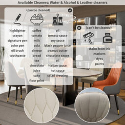 Fativo Set Of 2 Dining Microfiber Leather Chairs Padded Seat High Back Armchair 52L X 49W X 90Hcm, Light Khaki - thumbnail 4