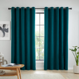 Catherine Lansfield Wilson Blackout Thermal 117X137Cm Curtains Two Panels Green - thumbnail 2