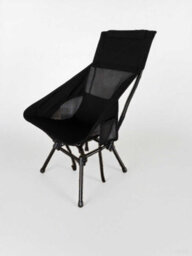 LEDREM Folding Outdoor Camping Chair With Adjustable Height, High Backrest, Headrest, Steel Frame, 2 Storage Pockets, Black - thumbnail 1