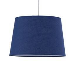 First Choice Lighting Set Of 2 Navy Cotton 28Cm Tapered Cylinder Pendant Or Lamp Shades - thumbnail 2