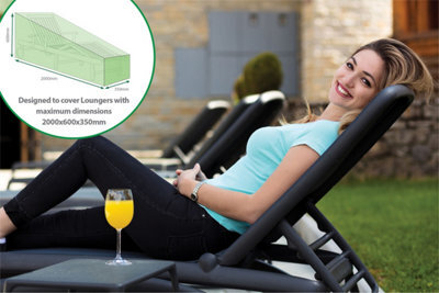 Netagon Home Garden Outdoor Water Resistant Green Lounger Lounge Chair Cover Protector - image 1