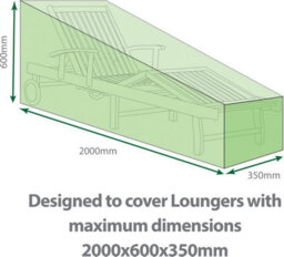 Netagon Home Garden Outdoor Water Resistant Green Lounger Lounge Chair Cover Protector - thumbnail 3