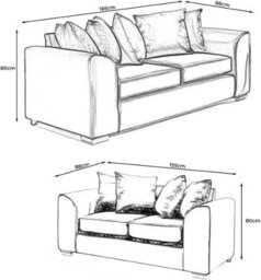 Plush Velvet 3+2 Sofa Set Blue Scatter Back Couch Settee For Living Room Lounge Indoors - thumbnail 4