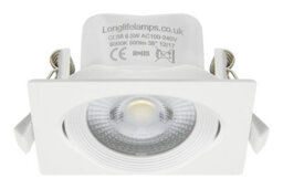 Long Life Lamps Company 6.5W Adjustable Square Led Recessed Ceiling Downlight 6000K Cls8 - thumbnail 1
