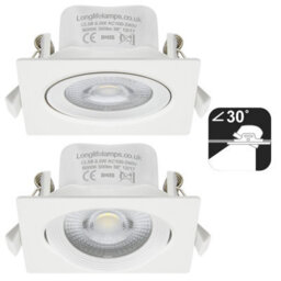 Long Life Lamps Company 6.5W Adjustable Square Led Recessed Ceiling Downlight 6000K Cls8 - thumbnail 3