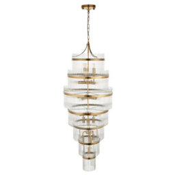 Loops Elegant 2-Pack Antique Brass Hanging Ceiling Pendant Light With Clear Glass Design - thumbnail 8