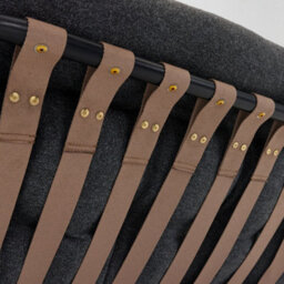 Home Detail Marbella Black Rocking Chair, Dark Grey Cushions - thumbnail 7