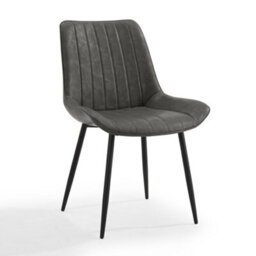 Home Detail Georgia Dining Chair Set Of 2, Grey Faux Leather - thumbnail 2