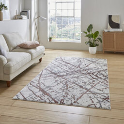 Pink Silver Abstract Modern Easy To Clean Rug For Living Room Bedroom & Dining Room-80Cm X 150Cm - thumbnail 1