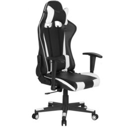 Beliani Office Chair Gamer Faux Leather White