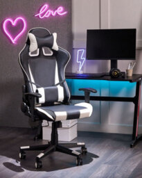 Beliani Office Chair Gamer Faux Leather White - thumbnail 2