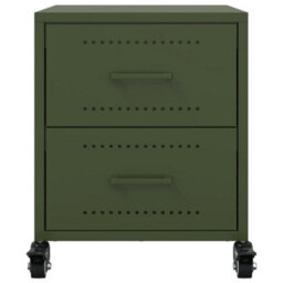Berkfield Bedside Cabinets 2 Pcs Olive Green 36X39X43.5 Cm Steel - thumbnail 5