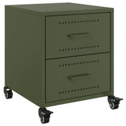Berkfield Bedside Cabinets 2 Pcs Olive Green 36X39X43.5 Cm Steel - thumbnail 6