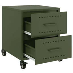 Berkfield Bedside Cabinets 2 Pcs Olive Green 36X39X43.5 Cm Steel - thumbnail 9