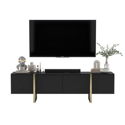 Heze Furniture Kyoto Glamour Modern Loft Style Tv Cabinet 180 Cm Tv Stand - Black Matt - image 1
