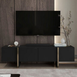 Heze Furniture Kyoto Glamour Modern Loft Style Tv Cabinet 180 Cm Tv Stand - Black Matt - thumbnail 7