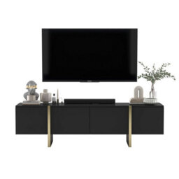 Heze Furniture Kyoto Glamour Modern Loft Style Tv Cabinet 180 Cm Tv Stand - Black Matt - thumbnail 1