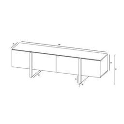 Heze Furniture Kyoto Glamour Modern Loft Style Tv Cabinet 180 Cm Tv Stand - Black Matt - thumbnail 8