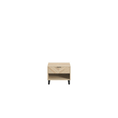 LPD Stockholm Chevron 1 Door Bedside Cabinet -Sonoma Oak Finish With Chevron Pattern - image 1