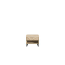 LPD Stockholm Chevron 1 Door Bedside Cabinet -Sonoma Oak Finish With Chevron Pattern - thumbnail 1