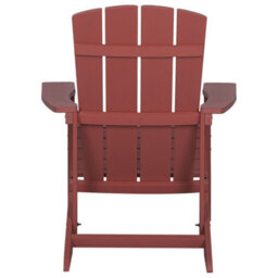 Beliani Red Weatherproof Garden Chair - Faux-Wood With Stainless Steel Frame, Ergonomic Outdoor Seating - thumbnail 5