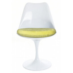 Fusion Living Tulip Set - Marble Medium Circular Table And Two Chairs With Luxurious Cushion Yellow - thumbnail 6