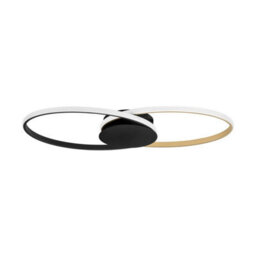Luminosa Lighting Luminosa Aveo Integrated Led Semi Flush Ceiling Light Sandy Black, Gold Triac Dimmable Led 43W 1720Lm 3200K - thumbnail 1