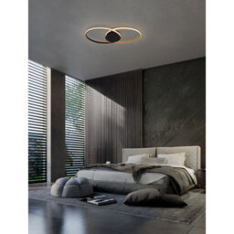 Luminosa Lighting Luminosa Aveo Integrated Led Semi Flush Ceiling Light Sandy Black, Gold Triac Dimmable Led 43W 1720Lm 3200K - thumbnail 2