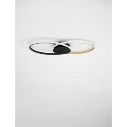 Luminosa Lighting Luminosa Aveo Integrated Led Semi Flush Ceiling Light Sandy Black, Gold Triac Dimmable Led 43W 1720Lm 3200K - thumbnail 3