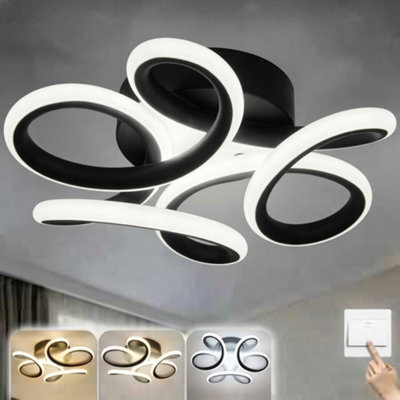 Modern Chic Opposite Led Ceiling Light Chandelier Black Pendant Lamp For Living Room & Bedroom - image 1