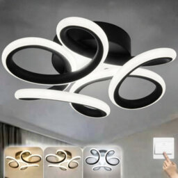 Modern Chic Opposite Led Ceiling Light Chandelier Black Pendant Lamp For Living Room & Bedroom - thumbnail 1