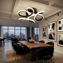 Modern Chic Opposite Led Ceiling Light Chandelier Black Pendant Lamp For Living Room & Bedroom - thumbnail 3