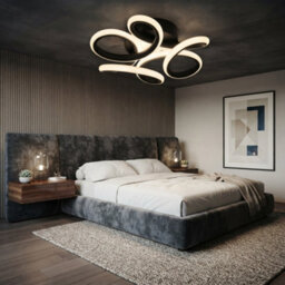 Modern Chic Opposite Led Ceiling Light Chandelier Black Pendant Lamp For Living Room & Bedroom - thumbnail 4