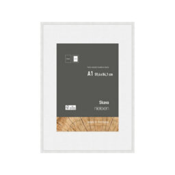 Nielsen Skava A1 White Wooden Picture Frame With A2 Mount, Float Glass And Push/turn Clips