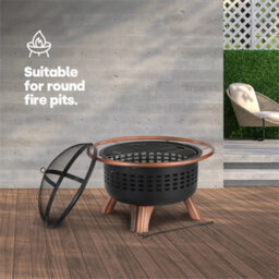 Green Round Fire Pit Cover 84Cm Heavy Duty Waterproof Bbq Outdoor Shield - thumbnail 3