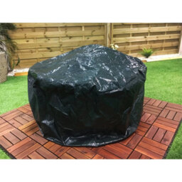 Green Round Fire Pit Cover 84Cm Heavy Duty Waterproof Bbq Outdoor Shield
