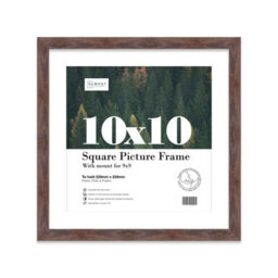 "10X10"" Walnut Picture Frame - 10X10"" Square Frame With 9X9"" Mount For 10X10""/9X9"" Pictures Classic Style Room Decor, 1 Pack" - thumbnail 1