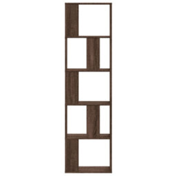 Berkfield Bookcase 5-Tier Brown Oak 45X23.5X162.5 Cm Engineered Wood - thumbnail 3