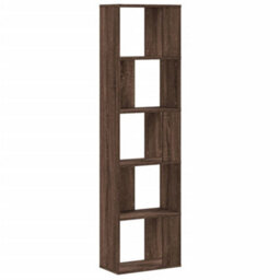 Berkfield Bookcase 5-Tier Brown Oak 45X23.5X162.5 Cm Engineered Wood - thumbnail 5