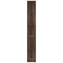 Berkfield Bookcase 5-Tier Brown Oak 45X23.5X162.5 Cm Engineered Wood - thumbnail 4